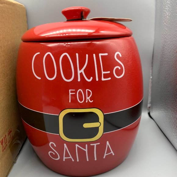 NIB Global Design Connections Red Santa Suit Cookie Jar in Box - Picture 2 of 11
